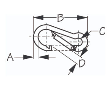 7/16" Galvanized Steel Snap Hook, Bulk
