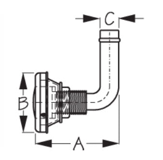 90° Flush Mount SS Gas Tank Vent, Display Packaging