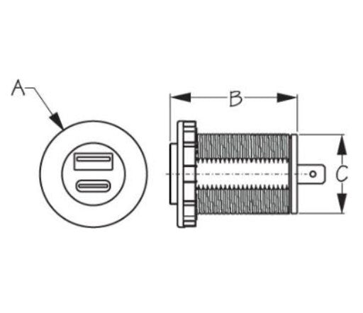 USB & USB-C Power Socket