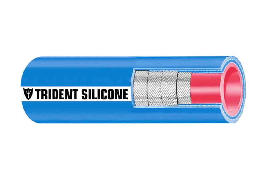 Trident 202V Series Blue Silicone Marine Wet Exhaust Hose, Very Hi-Temp, 3-1/2" x 6'