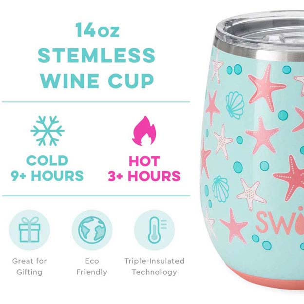 Starfish Stemless Wine Cup 14oz