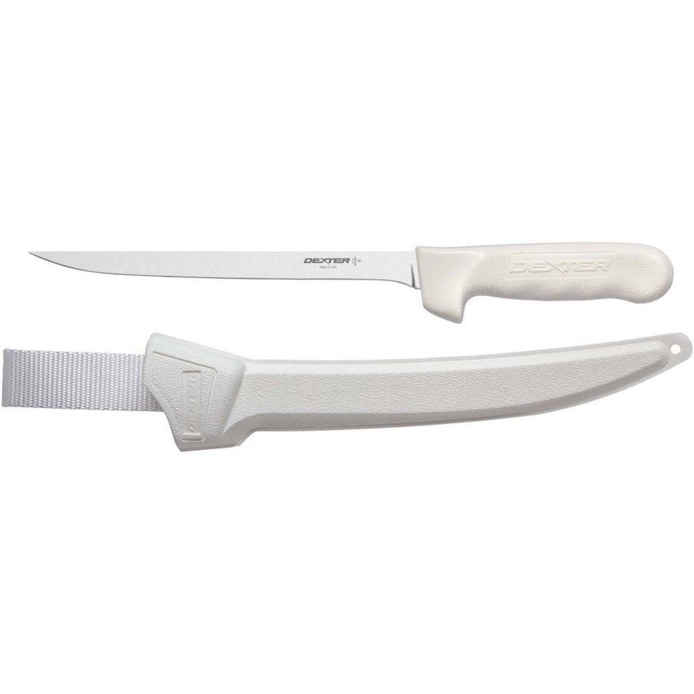 Narrow Fillet Knife With Sheath  8 in
