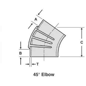 Sierra 116-245S5000 5" Silicone Exhaust 45 Degree Elbow