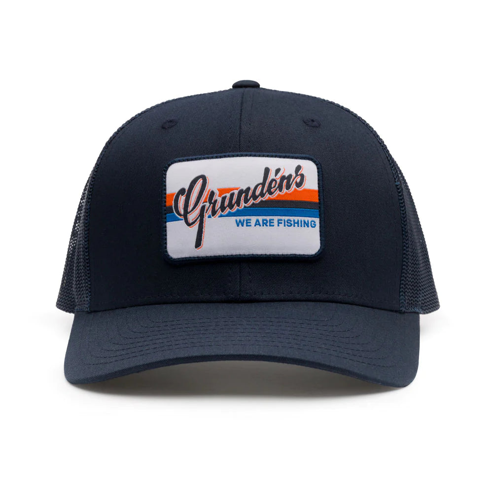 Grundens Low Pro Script Trucker Hat Smoke