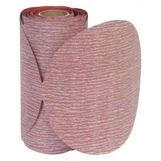 Saint-Gobain Stick and Sand (PSA) Light-Weight Disc Roll Non-Vacuum (100) 5", 150 Grit