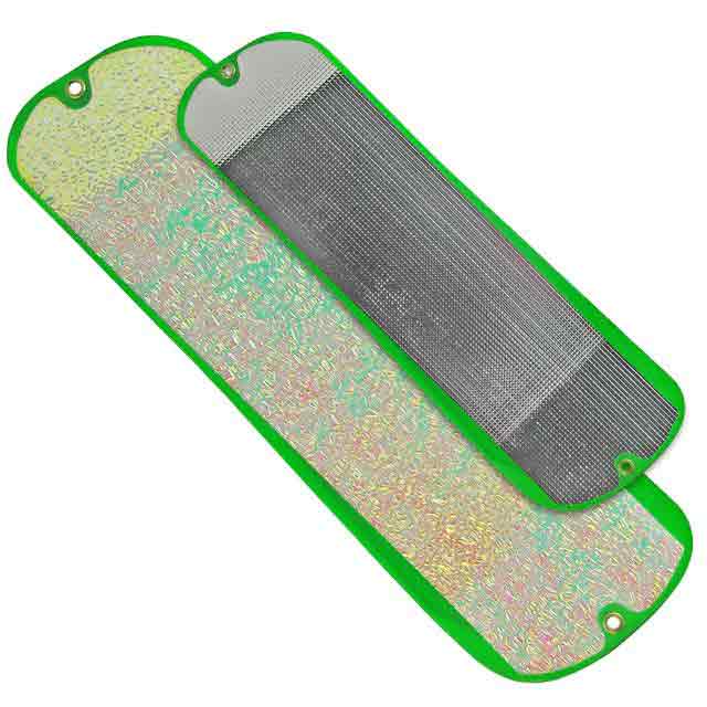 Oki Tackle Big Shooter Flasher - Green Glow Silver Embossed