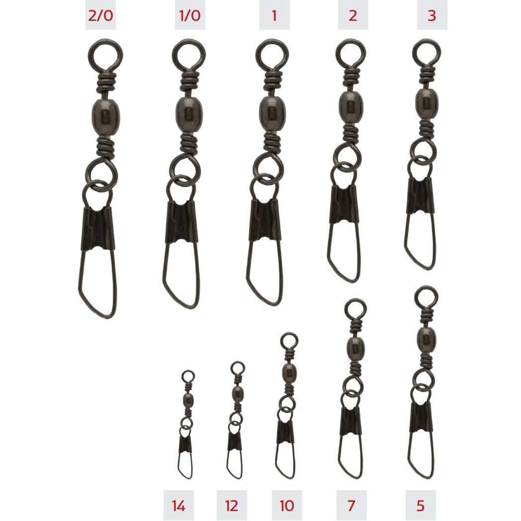 Pucci Black Barrel with Snap Swivels, 12 Pack