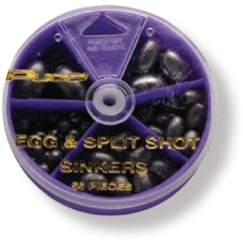 Pucci Egg and Split Shot Sinker 55-Piece Assortment