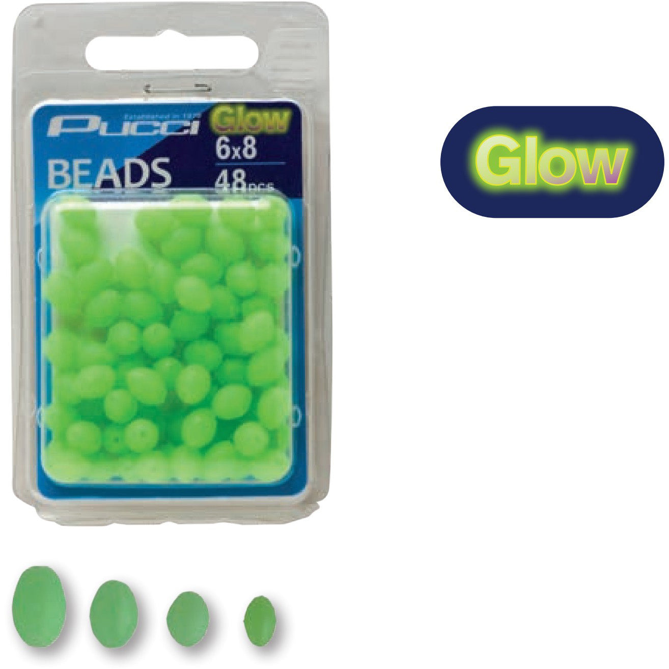 Pucci Soft Green Egg Glow Beads 48 Pack