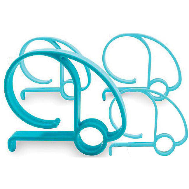 camco 44004 Blue, RV Shaped Tablecloth Clamps, 4/pk