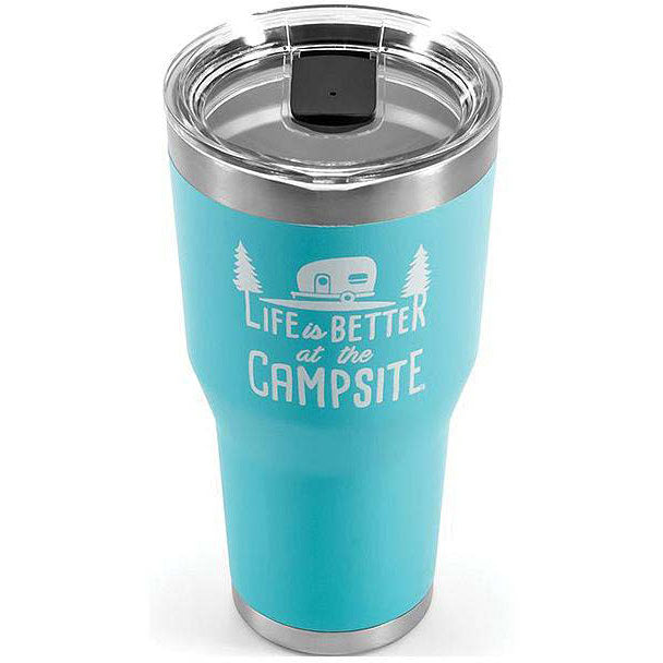Camco 53058 Life Is Better At The Campsite Tumbler, 30 oz., Cool Blue