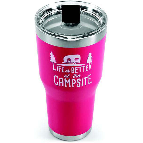 Camco 53062 Life Is Better At The Campsite Tumbler, 30 oz., Coral