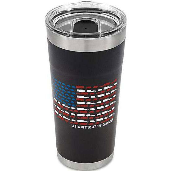 Camco 53065 US Flag Tumbler, 20 oz., Charcoal