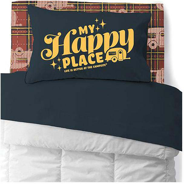 Camco 53120 Bed Sheets, Bunk, Camco XXX Bed Sheets, King, Red Plaid/Navy