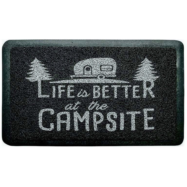 Camco 53200 Life Is Better At The Campsite Scrub Mat, Gray