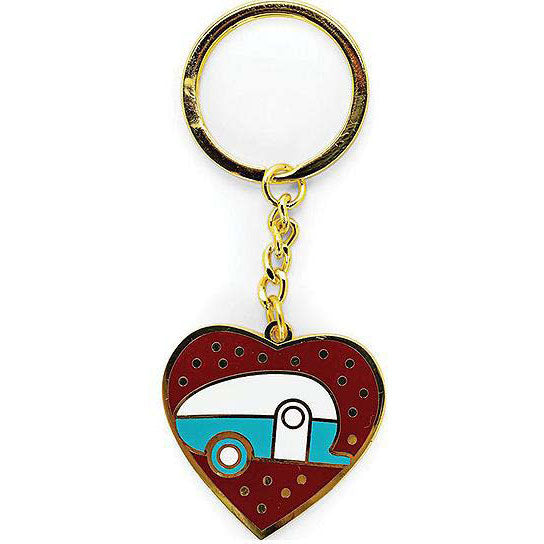 Camco 53287 Enamel Keychain, RV Themed, Teardrop Red Heart
