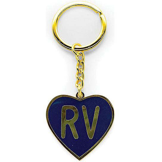 Camco 53288 Enamel Keychain, RV Themed, Navy "RV" heart