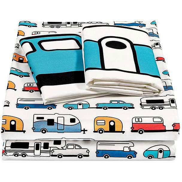 Camco 53299 Bed Sheets, Short Queen, Multi-color RV print