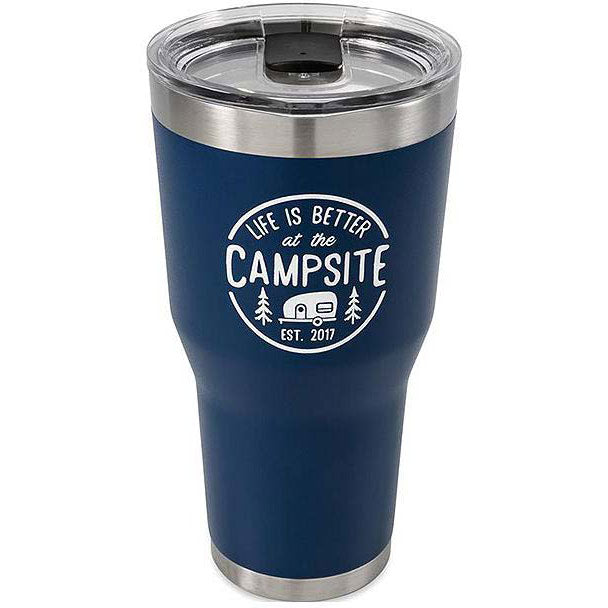 Camco 53324 Life Is Better At The Campsite Tumbler, 30 oz., Navy