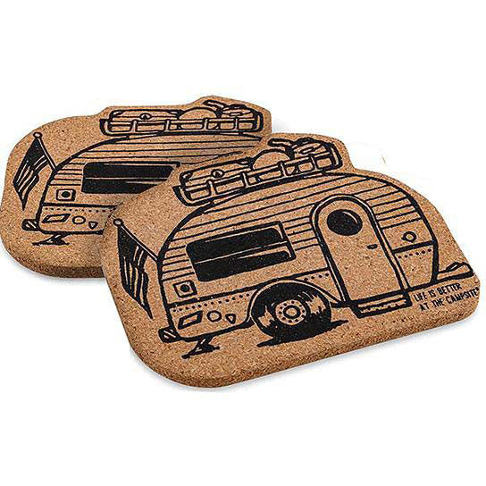 Camco 53384 Cork Coasters, 2/pk