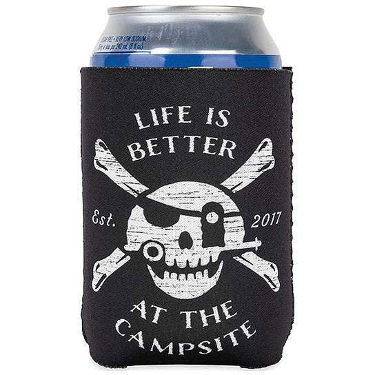 Camco 53414 Life Is Better At The Campsite Can Holder, Black, Jolly Roger