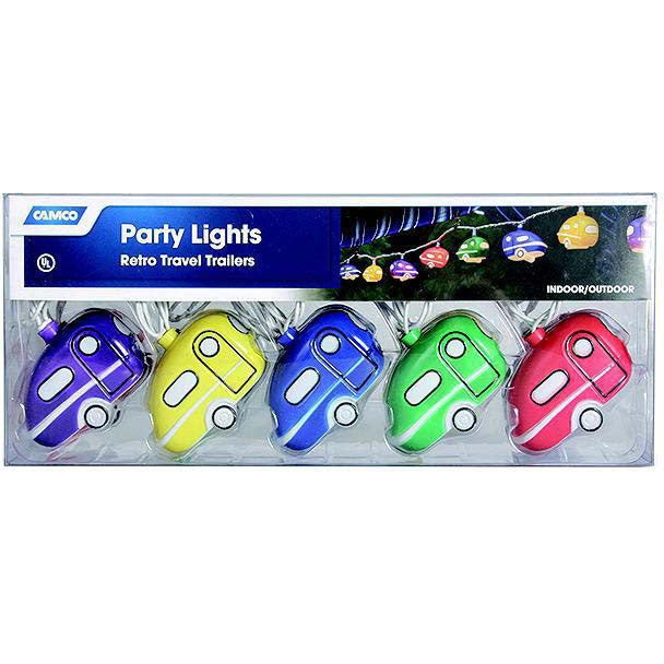 Camco Retro Travel Trailer 42655 Party Lights (Includes 10 Lights, Connector, 2 Spare Bulbs and Fuse)