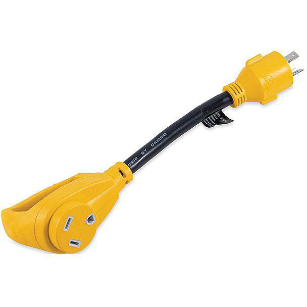 Camco 55272 Powergrip Generator Adapter, 30A, 3 Prong