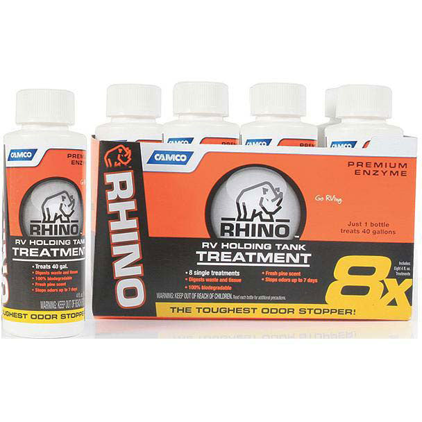 Camco Rhino Enzyme RV Holding Tank Treatment, 4 oz., 8/pk