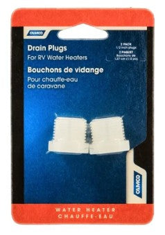 Camco 11630 RV Water Heater Drain Plugs 1/2-14 NTP (2/Pack)