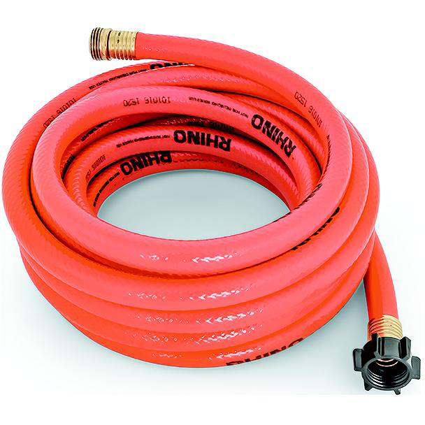 Camco Rhino 25' Clean-Out RV Black Water Hose 5/8" Inside Diameter, Bright Orange