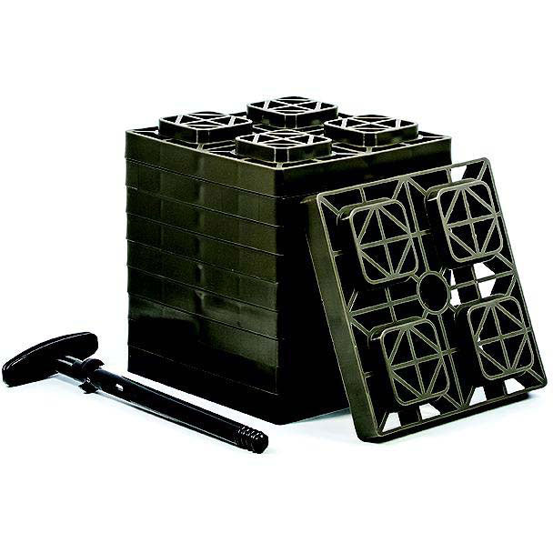 Camco 44521 FasTen 2 x 2 Leveling Blocks, Brown, 10/pk