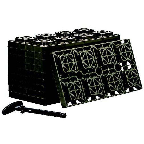 Camco 44525 FasTen 4 x 2 Leveling Blocks, Brown, 10/pk