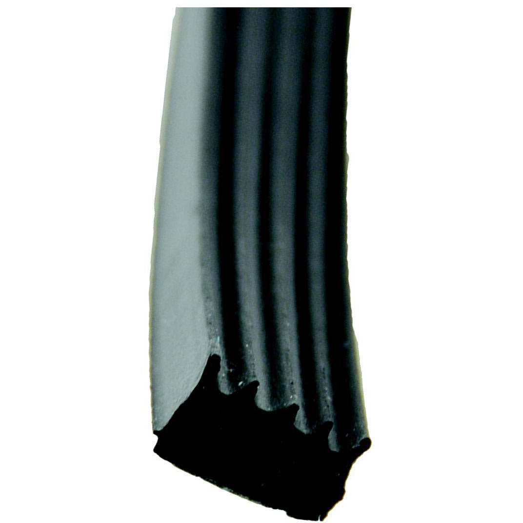AP Products 018523 Ribbed Slide Out, Window & Door Seal w/Tape, 5/8" x 3/8" x 50', Black w/White Tape