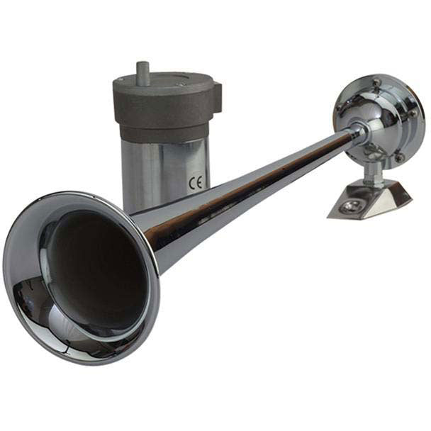 SeaDog 432510 Maxblast 20 Amp 120 DB 12V 11 PSI Single 17" Trumpet Air Horn | Chrome Plated Brass