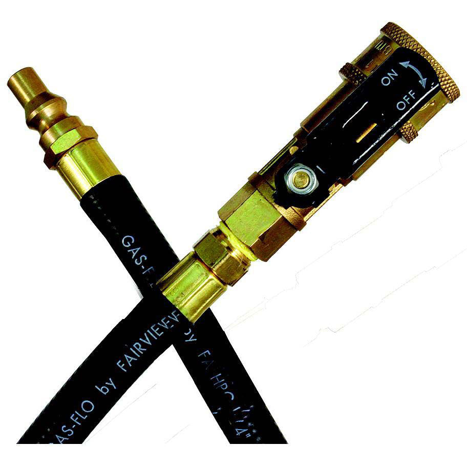 JR Products RV Rubber Appliance Hose with 1/4" Quick Disconnect Coupler & Male Pipe Thread Ends