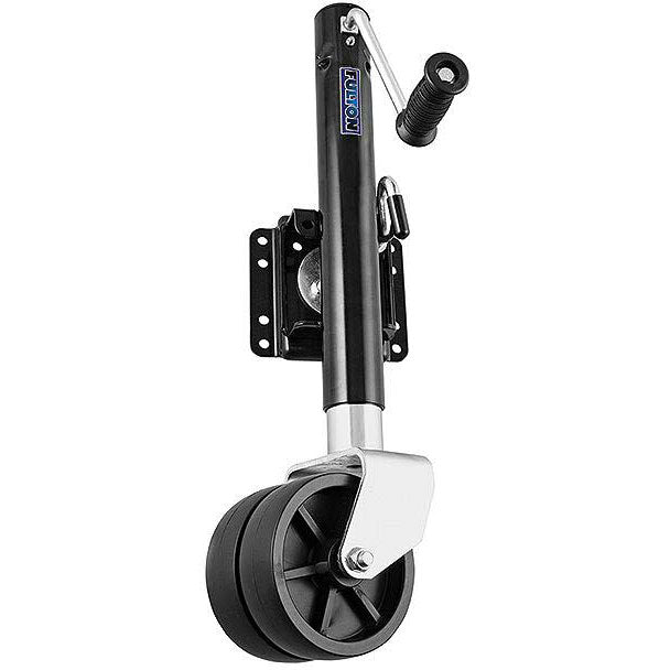 Fulton XPD15L0126 1,500 lb Max Load Heavy Duty Dual Wheel Bolt On Swivel Jack, Glossy Black