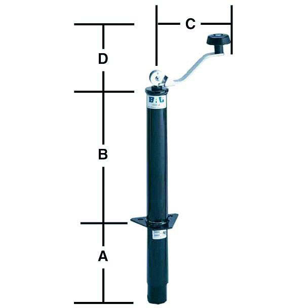 Bal Products 29033Bl Top Wind A-Frame Screw 5,000 lb Capacity Tongue Jack for RV Trailers