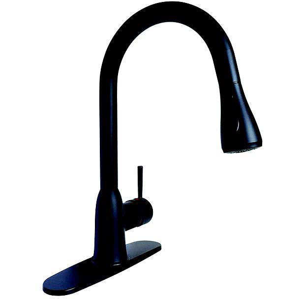 800-PF231766 8" Premium Power Boost Single Handle Pull Down Kitchen Faucet, Matte Black