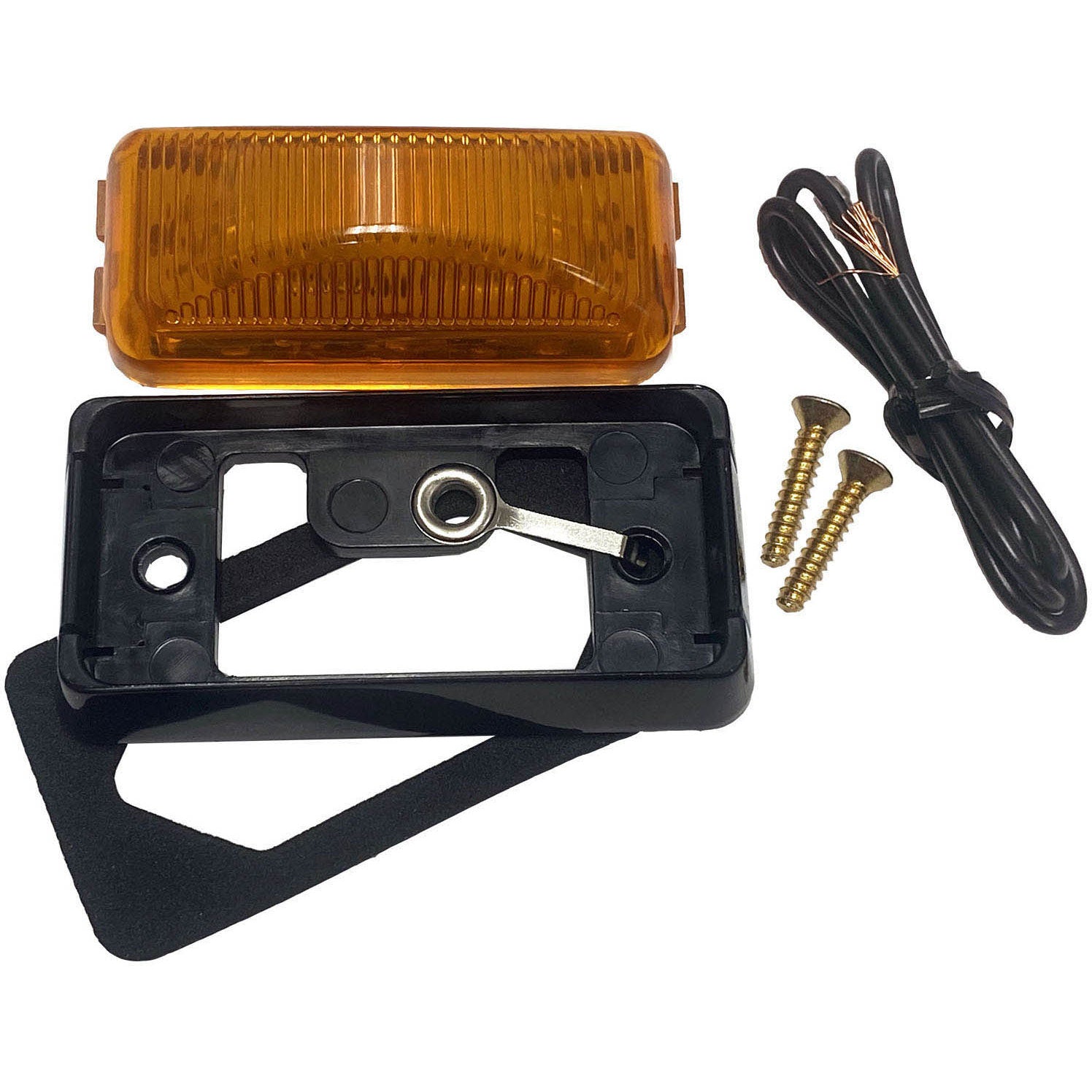 Anderson V203BKA LED Sealed Clearance/ Side Marker Light Assembly w/Chrome Bracket, Amber