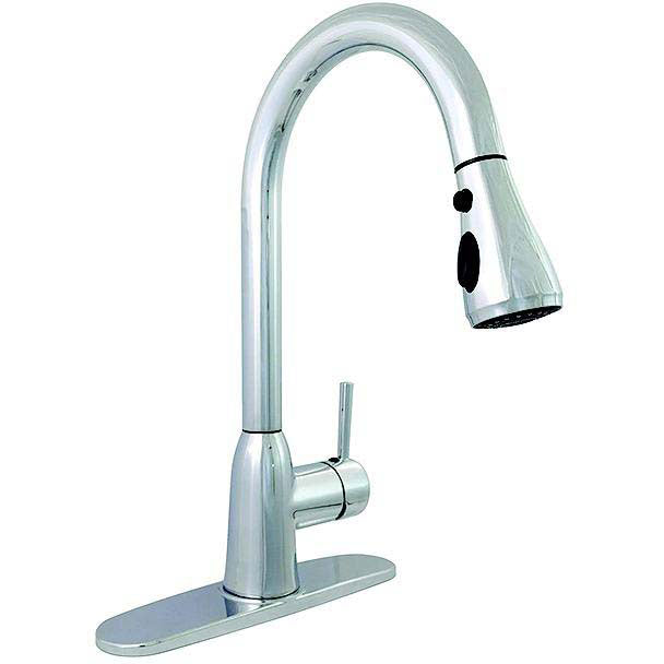 800-PF231366 8" Premium Power Boost Single Handle Pull Down Kitchen Faucet, Chrome