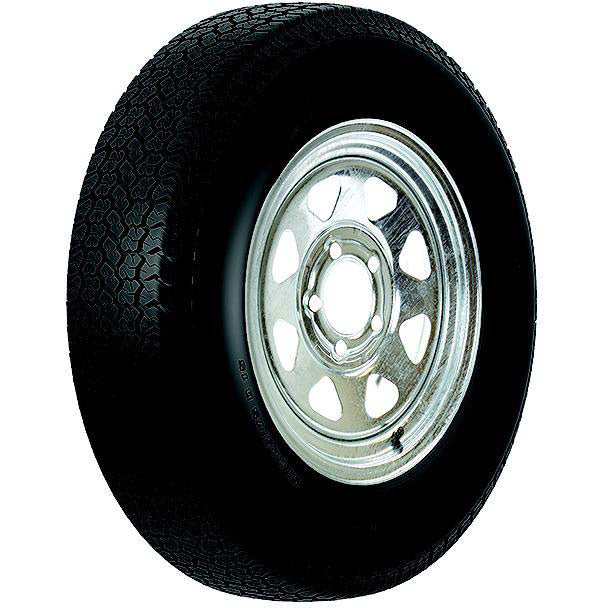 Loadstar Bias Tire and Wheel (Rim) Assembly ST225/75D-15 With Galvanized Spoke Wheel
