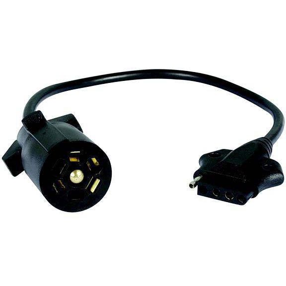 Optronics A57WBP 7-Way Round Blade to 5-Way Flat Pin Connector Adapter 16" Cable