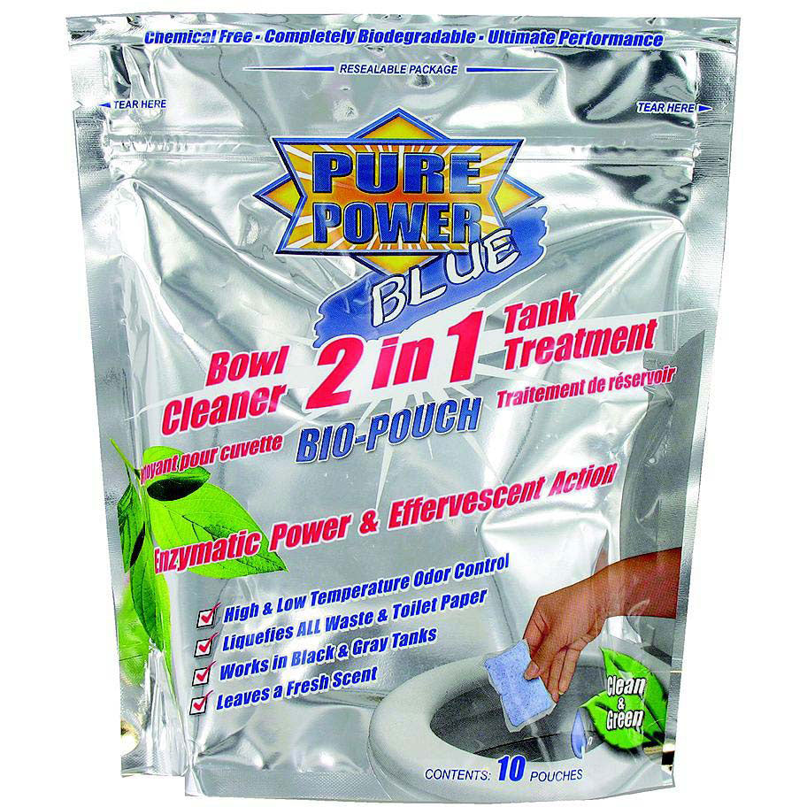 Valterra V23020 Pure Power Blue Bio-Pouch 2-In-1 Bowl Cleaner & Tank Treatment, 12/pk