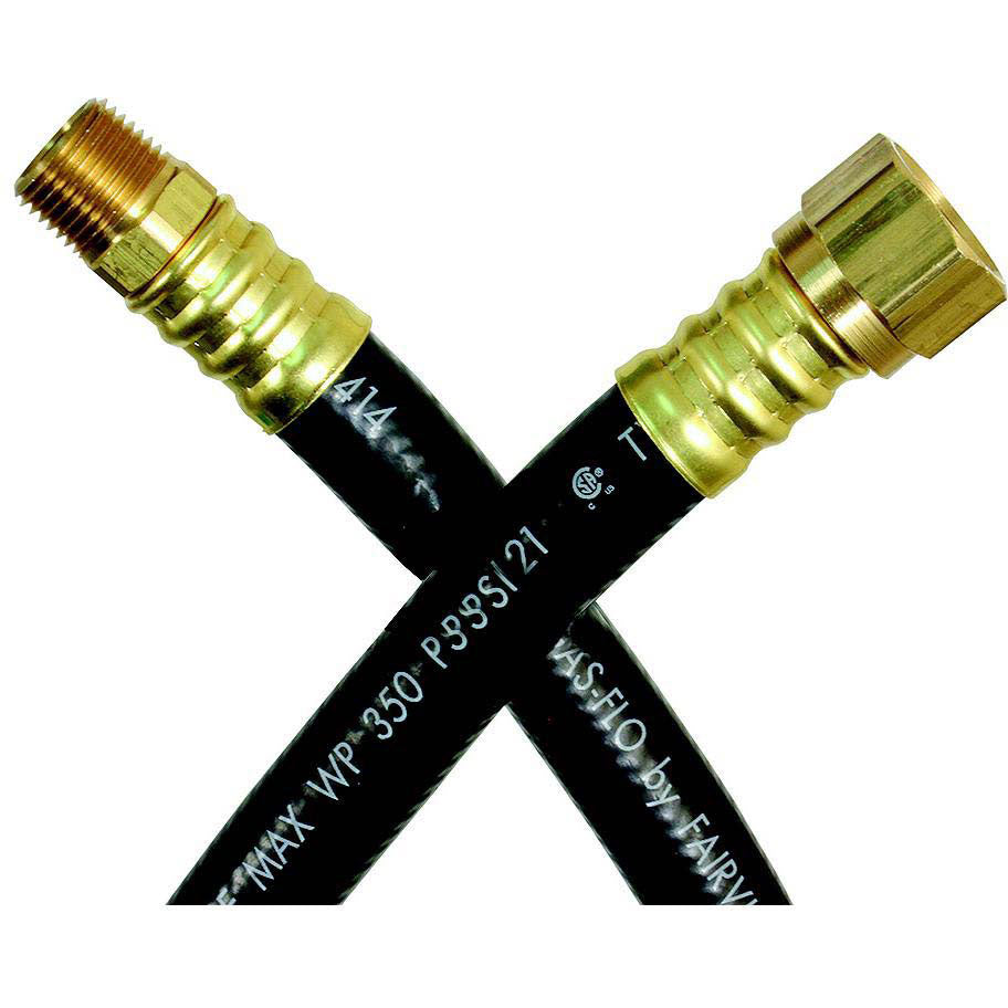 JR Products RV Rubber LP Supply Hose with 1/2" Female SAE & 3/8" Male Pipe Ends