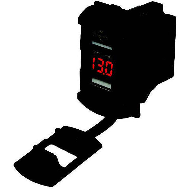 Seadog 4265271 Double USB Rocker Switch Style Voltmeter w/Hidden Display