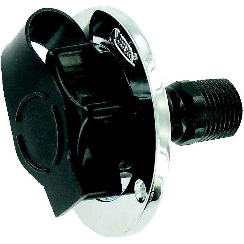 Valterra A01-0165VP Black Flush Mount Die Cast Flange Plastic Check Valve RV Water Inlet | Includes Screws, Putty Tape & Teflon Tape