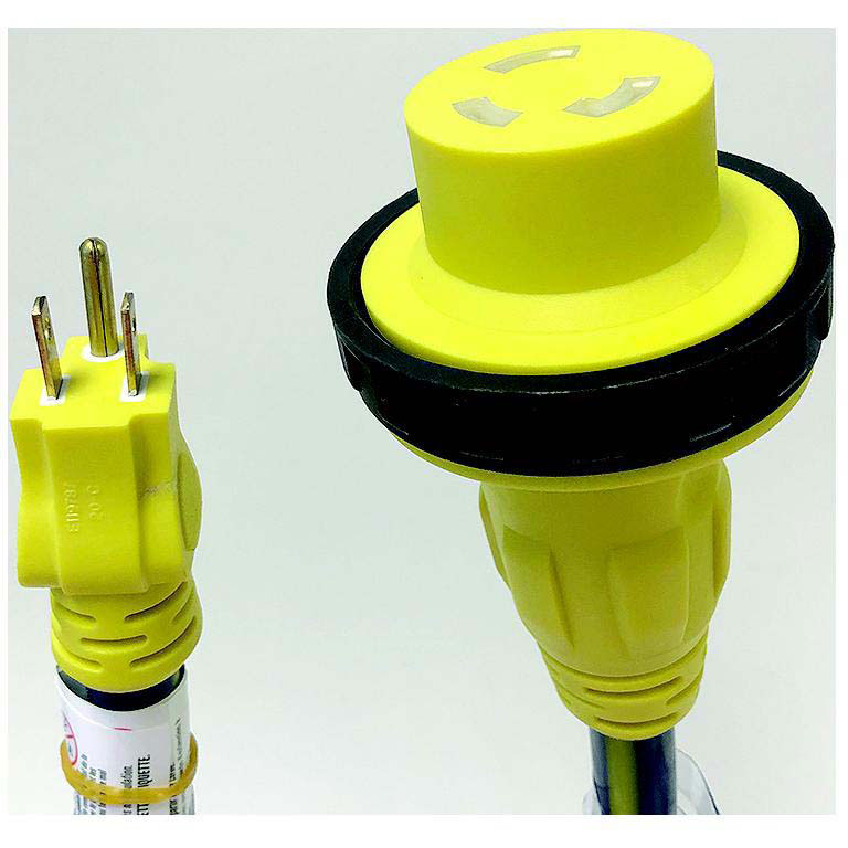 Voltec 1600592 Locking EzeeGrip Adapter, 24", 5-15P Male, 30A Female