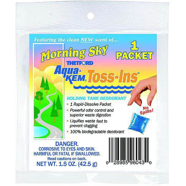 Thetford 96079 Aqua-Kem Morning Sky Toss-In, 12 - 1.5 oz. packs, 2/case