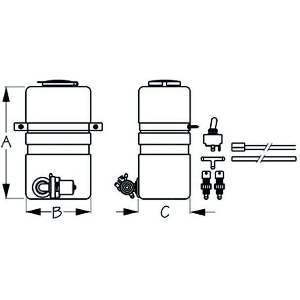SeaDog 414900-3 Complete Windshield Washer 12V Kit | #10 Fastener
