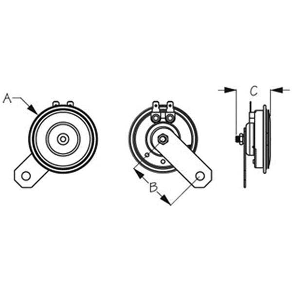 Seadog 431430-1 Pontoon Boat 12V Mini Compact Horn w/Bracket